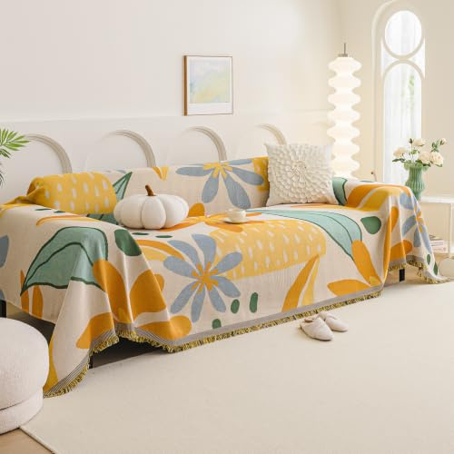 VanderHOME Weiche und Atmungsaktive Sofaüberwurf,Decke für Sofa Großer Sofaüberwurf Cooler Decke,Ideal Fürs Sofa,Sessel,Tagesdecke,Tischdecken 180 * 230cm-Bunter Sommer