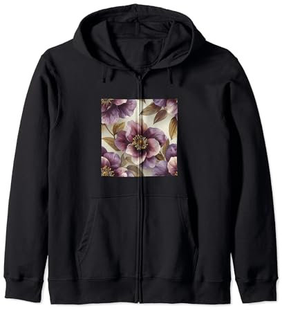 Motif aquarelle de fleurs hellébore Sweat à Capuche