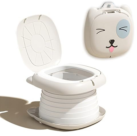Töpfchen Falttoilette Kinder, Outdoor Toilettensitz Mit Einweg-Ersatztaschen, Unterwegs Baby Töpfchen Training, Baby Toilettensitz Für AutoreiseCampin, Gray