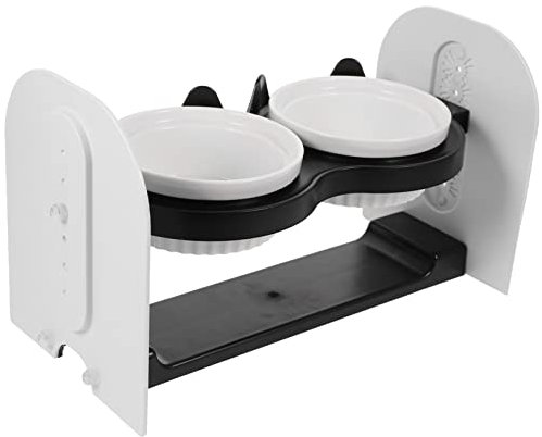 SEWOART Gamelle Céramique pour Chat Gamelle Double pour Chat Accessoire pour Animal De Compagnie avec Support