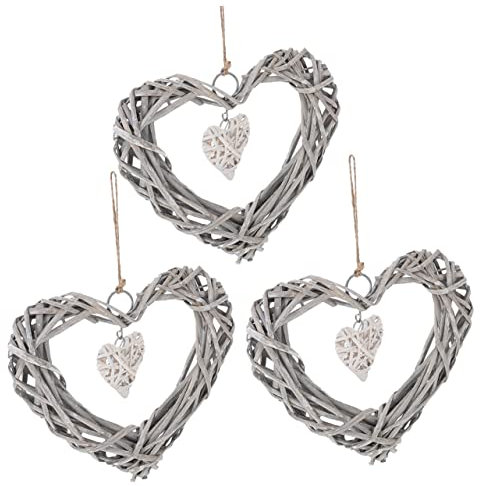 ULDIGI Rustikaler Weidenkranz in Herzform Wandbehang Dekoration Für Hochzeit Babyparty