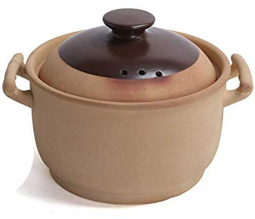 FHPEWXDG Casseruola in Ceramica Non Smaltata Tradizionale, Resistente al Calore, Slow Cooker, Antiaderente, D2,3 L