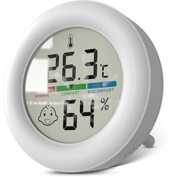 Houdian Digital Hygrometer Thermometer for Room, LCD Thermometer Room Temperature, Indoor Hygrometer with Temperature Humidity Monitor for Greenhouse, Garden, Cella