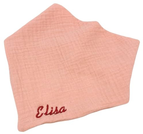 Generisch Zwucki Musselin Dreieckstuch Halstuch Lätzchen mit Name Personalisiert Geschenk Geburt Taufe Baby Weihnachten für Mädchen Junge aus 100% Baumwolle Mulltuch