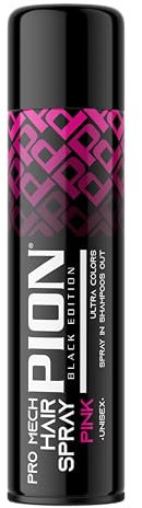 Pion Black Edition Pro Mech Pink Temporary Hair Color Spray 150 ml - Ultra Colors, Spray Coloranti Semipermanenti Per Capelli Rosa, Spruzzare Shampoo Out, Unisex Per Uso Domestico e Quotidiano