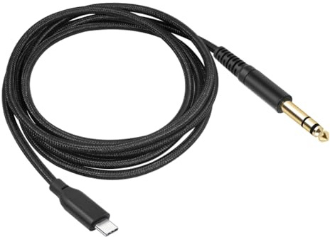 Fangxuee Câble Stéréo USB Type C vers 1/4 Pouce 6,35 mm TRS Mâle Aux Audio Stéréo pour Amplificateur, Table de Mixage, Cinéma Maison, Haut-Parleur