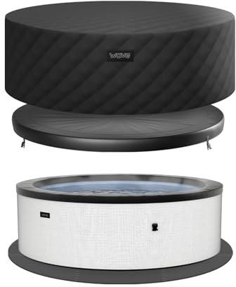 Wave Tahoe Energy-Efficient Hot Tub Bundle | 6-Person Rigid Eco Foam Spa with Thermal Cover & Insulated Foam Mat | Pebble White