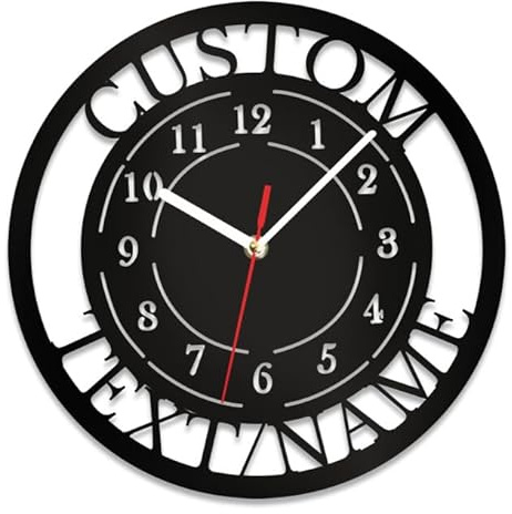 DGJSSK Orologio da Parete in Metallo Vintage Personalizzato con Logo e Nome, Regalo per la Casa, per Muratori, Riparatori, Falegnami, Garage Industriali, Strumenti per L'ufficio con 7 Luci Colorate
