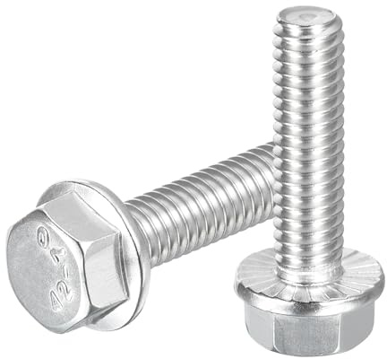 QUARKZMAN 10Pcs 5/16-18 x 1-1/4 Bulloni A Testa Esagonale Con Flangia, Viti Esagonali Con Flangia In Acciaio Inossidabile 304, Grado 5.8 Per Industria Meccanica Elettrodomestici, Argento