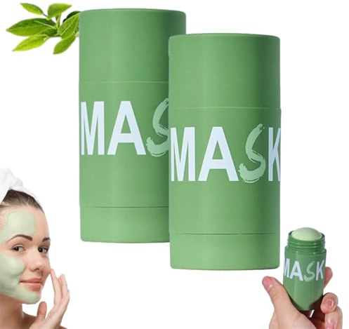 Grevea Green Tea Deep Cleanse, Greens Tea FaceMask Stick for Face, Purifying Face Mask Stick with Green Teas Extract, Blackhead Remover for Deep Pore Cleaning, for All Skin Types (2Pcs)