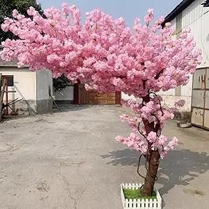 Sohodoo Plantas Artificiales de Flores Falsas Rosas, árboles de Cerezo Artificiales, Flores de Cerezo for Uso Interior y Exterior, decoración de Oficina(1mx0.9m)