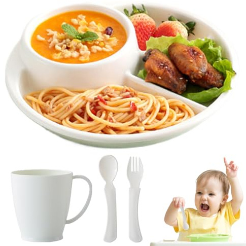 Assiettes divisées pour adultes – Assiettes divisées réutilisables | de contrôle des portions pour et adultes | Plats divisés pour la cuisine, la salle à manger, la maison, le