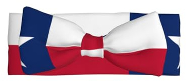 SSIULUS Haarband mit Texas-Flagge, weiches Polyester-Haarband mit niedlichem Schleifen-Design, dehnbar und bequem