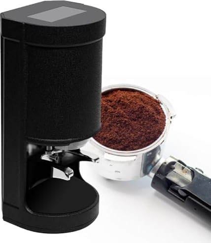 Tasseur à Café 58mm - Pression 5-30KG | 1-3 Fois de Pression Réglable | Détection Automatique, Machine à Presser la Poudre de Haricots Électrique Automatique pour Expresso, Outil de Café Black