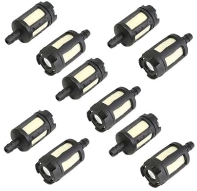 10 filtros de Combustible for maquinaria de jardín de Gasolina, cortadora de césped y Motosierra.