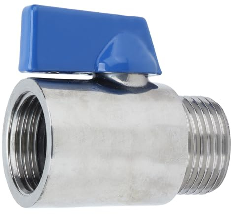 Fauitay Mini Robinet à Bille de 5/8 Pouces, Vanne D'arrêt en Acier Inoxydable 304, Vanne Quart de Tour Femelle à Mâle avec Système de Prévention des éruptions pour Bière, Robinet de