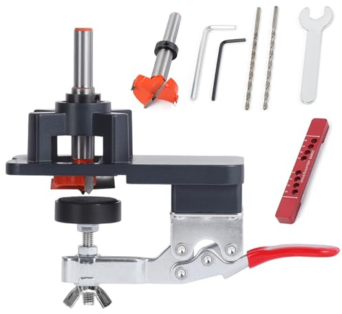 Concealed Hinge Jig, 35mm Aluminum Alloy Door Hinge Jig, Accurate Cabinet Door Installation Tool, Adjustable Quick Punch