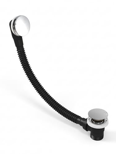 TILES & TAPS LTD® Bath Waste And Overflow Plug for Bathtubs Click Clack Plastic Bath Tub Drain with Pop Up Machanism