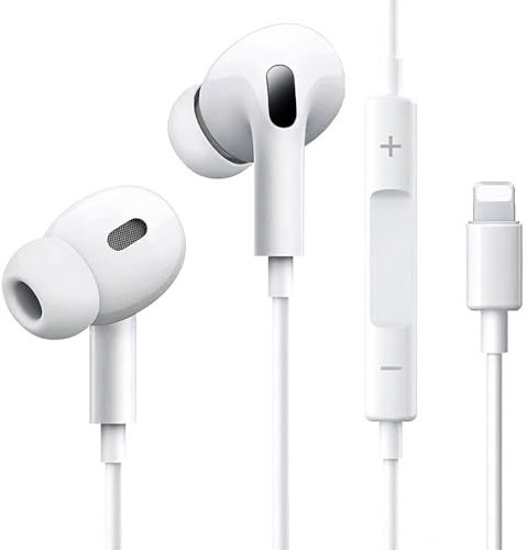 Auriculares para iPhone con cable 【Certificado MFi】Auriculares con cable para iPhone con micrófono y control de volumen, auriculares estéreo de audio HiFi para iPhone 14/13/12/11/X/8, compatibles con