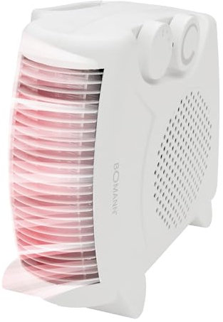 Bomann Termoventilatore - Riscaldatore elettrico - Termoventilatore - Termoventilatore portatile e compatto 2 livelli di riscaldamento (1000/2000 W) Bianco/HL 660401 CB BOMANN