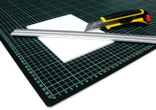 Selbstheilende Schneidematten 900mm x 600mm, grün/schwarz, mit Raster, Schneidematte Modellbau, Schneidematte Basteln, Schneidematte selbstheilend