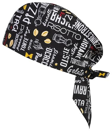 PALLTEX Toque de chef unisex Taille unique Noir/ Blanc Nourriture italienne