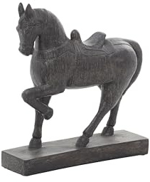 Deco 79 Polystone Pferde-Skulptur, Heimdekoration, Akzentfigur, 22,9 x 7,6 x 22,9 cm, Braun