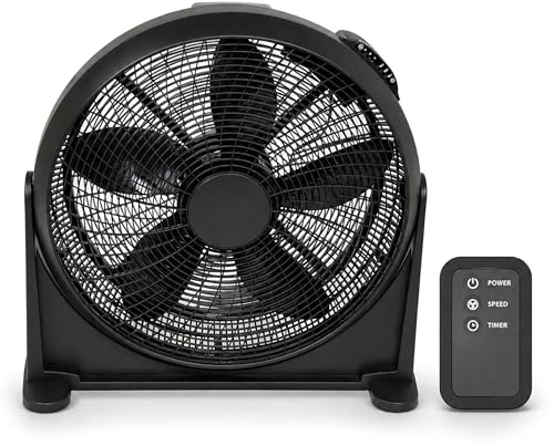 Prem-i-air 20 Inch Powerful Cold Air Cooling High Velocity Floor/Wall Air Circulator Fan with 3 Airflow Speed Settings, Remote With Timer, Low Noise For Use in Homes, Offices, Gyms, Garages.