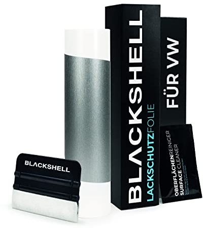 Blackshell® Ladekantenschutz Folie passend für VW Touran | Typ 5T | ab 2015 Aluminium gebürstet Silber - passgenauer Stoßstangenschutz inkl. Set für Folierung