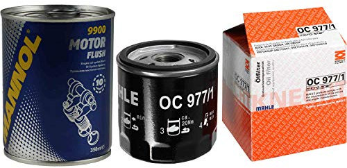 Original MAHLE/KNECHT Ölfilter OC 977/1 + SCT Motor Flush Motorspülung
