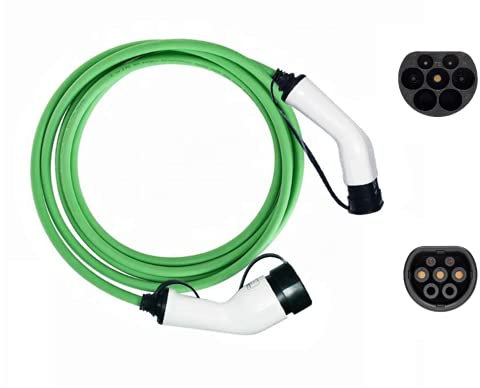 EV Extras Type 2 7.5 metres EV Charging Cable 32 amp (7.4KW) Green