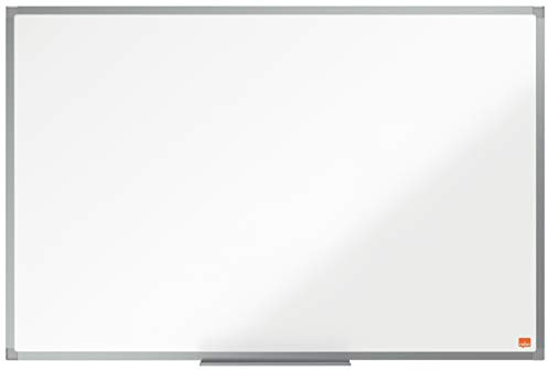 Nobo magnetisches Emaille Whiteboard, 60 x 90 cm, Aluminiumrahmen, Traditionelle Eckmontage, Inkl. Stiftablage, Weiß, Essence-Serie, 1915451