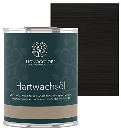 Lignocolor Hartwachsöl (1 L, Schwarz) Holzöl für den Innenbereich