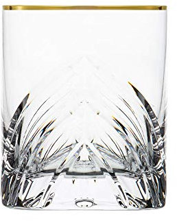 ARNSTADT KRISTALL Whiskyglas Wings Gold (9cm) Kristallglas mundgeblasen · handgeschliffen · Handmade in Germany · inkl. 24 Karat Goldrand