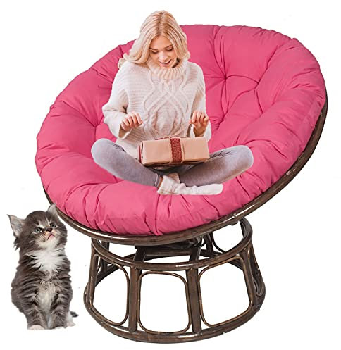 SRHWBF Polster Für Papasansessel Auflage Papasan Stuhlkissen Dicke Runde Sitzpolsterung Bequeme Übergroße Liege Wicker Hanging Egg No Chair (Rose Red Ø180cm/70.8 in)