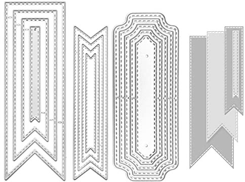 Hocadrv 3 Sets Bookmark Metal Cutting Dies, Carbon Steel DIY Craft Embossing Tools, Scrapbooking Cutting Die, for Scrapbooking DIY Album Paper Card Art Craft Decor, Frame Shape