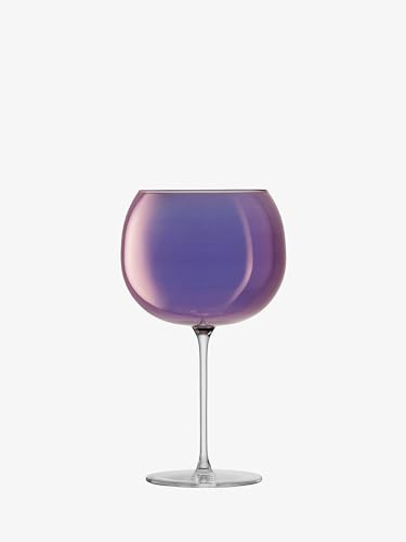 LSA Aurora Balloon Glass 680ml Polar Violet | Set of 4 | Hand Painted Glassware | AR04