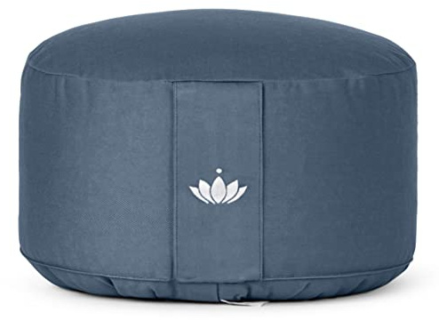 Lotuscrafts Cuscino da Meditazione, Altezza Seduta 20 cm, Modello Lotus Rotondo, Cuscino da Yoga, Fodera in Cotone Biologico (Kba), Imbottitura in Farro, Certificato GOTS