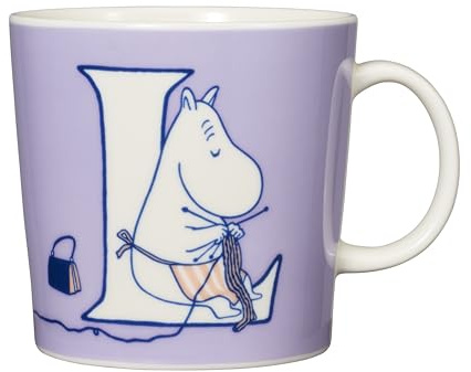 アラビア Arabia Mumin 1066896 Tasse ABC Lettre L en porcelaine blanche Dimensions : 12 x 9,4 cm Capacité : 0,4 l