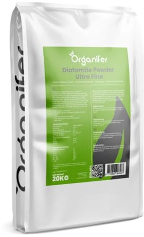 Polvere Di Terreno - Pura Al 100% - Terra Di Diatomee - (20 Kg) - Polvere Ultra Fine - Polvere Da Giardino Non Tossica - Miglioramento Del Suolo - Fertilizzante Da Giardino - Organifer