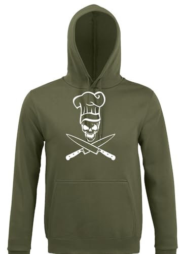 shirt84 Sweat à capuche avec tête de mort et couteau pour homme, army, XL