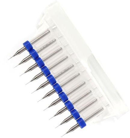 Garosa Mikrobohrer Set 0,1-1,4mm 10er | 10 Wolframstahl-Mikrobohrer 0,1-1,4mm Für Leiterplatten