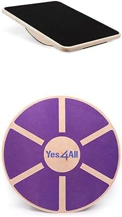 Yes4All Balance Board inkl, Übungsposter mit Griff und rutschfester Oberfläche; Premium Kunststoff-Wackelbrett Ø 40cm - Ø 41cm, farbenfroher für Ihr Stabilitäts- und Ganzkörpertraining