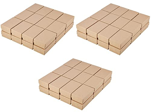 Ervic 72 Stück Geschenkboxen aus Kraftpapier, Schmuckschachtel aus Kraftpapier, kleine Geschenkbox aus Karton, handgefertigt, Hochzeitsdekorationen