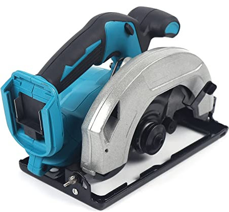 Haitiahote Sierra circular, 4500 rpm, máquina de corte de sierra circular manual eléctrica para batería de litio 18 V, sin baterías ni cargador, para cortar madera de metal