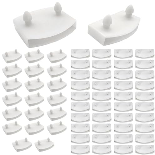 Supporti per rete a doghe, 20 pezzi, supporti laterali da 53 mm, per letti, accessori di collegamento singoli, letti matrimoniali (bianco 40 code + 20 centri)