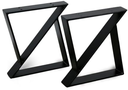 modernLOFTart Bankbeine Tischbeine - DIY Möbelfüße 60x10cm Schwarz - Moderner Industrie-Look für Ihr Wohnzimmer - Metall Industrial Tisch Bank Sitzbank Couchtisch Kufen - Breite 40cm, Höhe 42cm