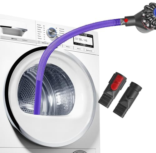 Dryer Vent Cleaner Kit for Dyson V6 V7 V8 V10 V11 V12 V15, Blue | Includes Extension Hose, Traceless Dust Brush and Combi Brush for Reaching Lint in Narrow Vents and Hard-to-Clean Gaps