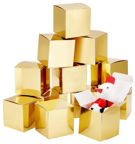 PH PandaHall 30pcs Weihnachten Geschenk Box Mini Goldene Geschenkbox Geschenkverpackung Box Kleine Karton Papier Schmuck Favor Boxen für Weihnachten Hochzeit Geburtstag Party