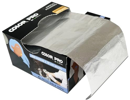 Papel Aluminio Peluquería Profesional, 15 cm x 100 m, 2 unidades | Mechas, Decoloración, Coloración y Tintes